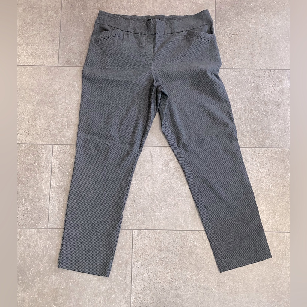 Checked Pattern Stretchy Pull On Pants